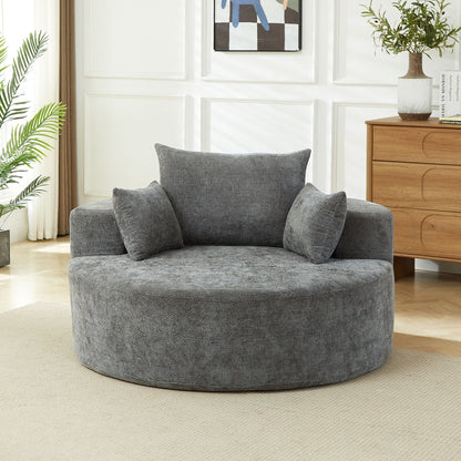 Gray Chenille Sleeper Chair for Living Room