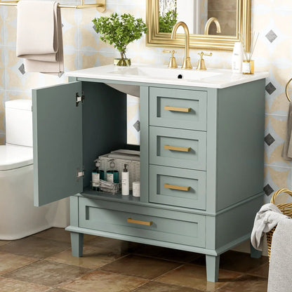 Bathroom Vanity With Sink Solid Wood Cabinet