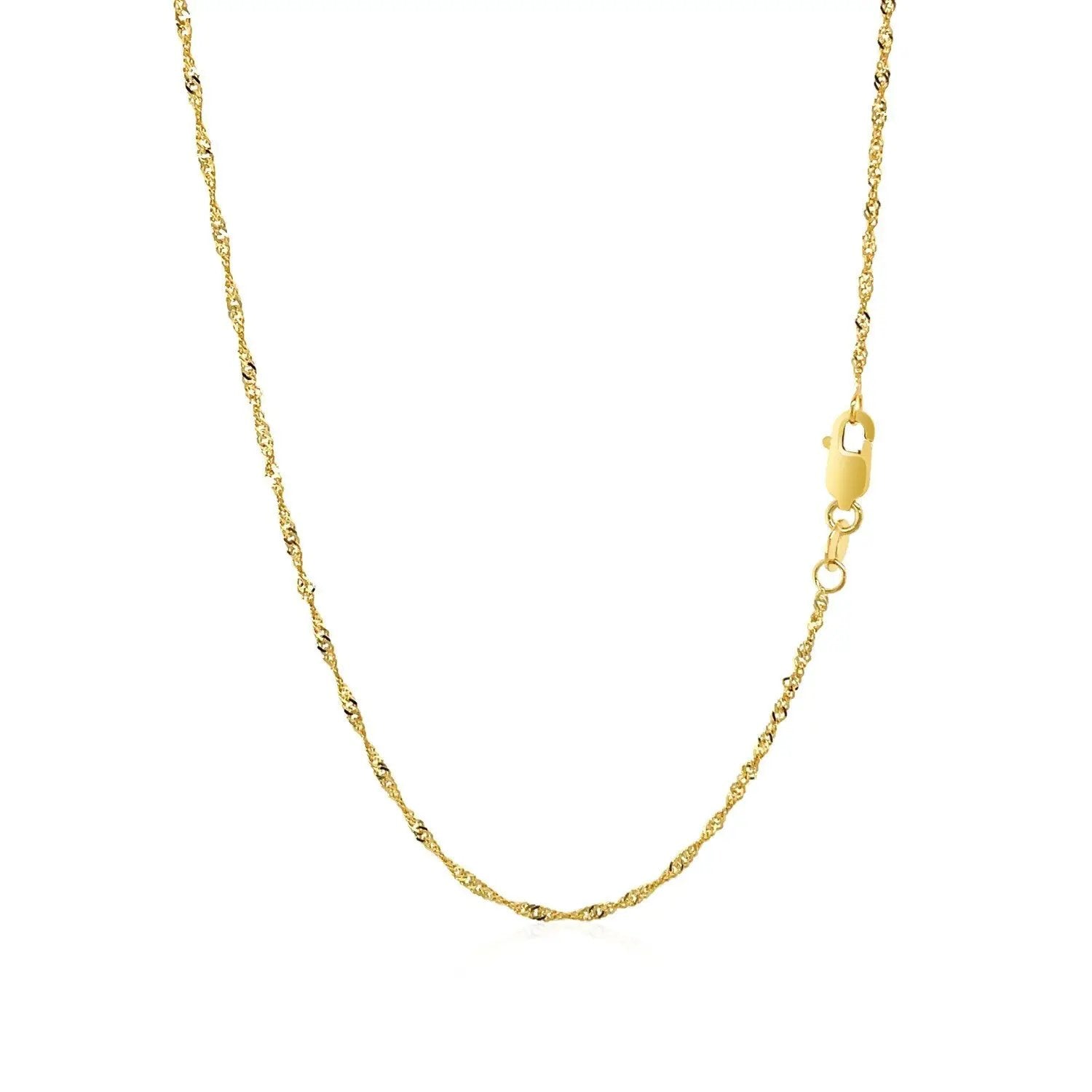 14k yellow gold Singapore chain necklace 1.5mm with lobster clasp by Bids.com on Tampa Home & Garden Store