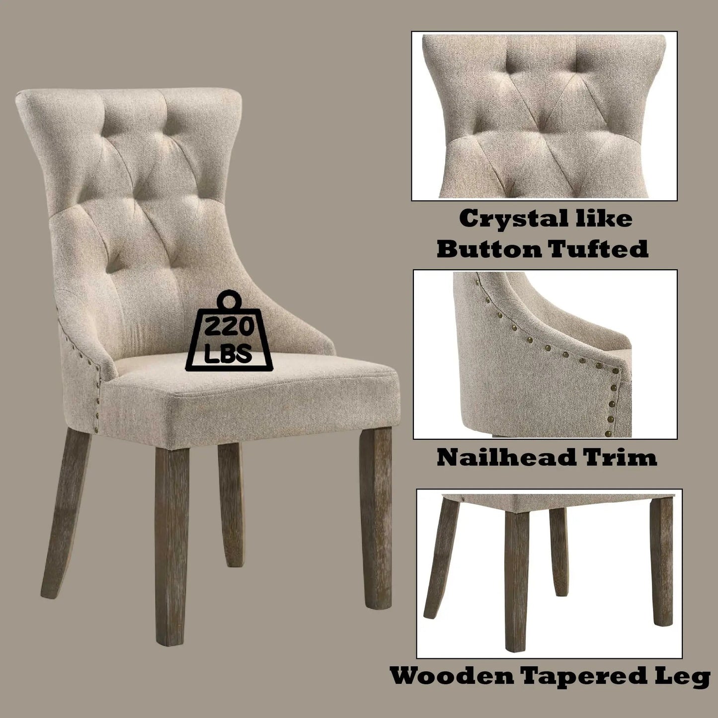 Gabrian Two Tone Reclaimed Side Chair Set of 2