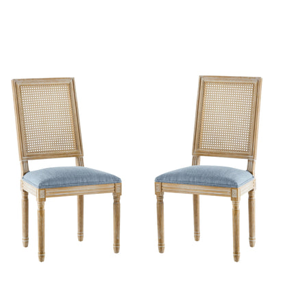 French Country Dining Chair with Cane Backrest