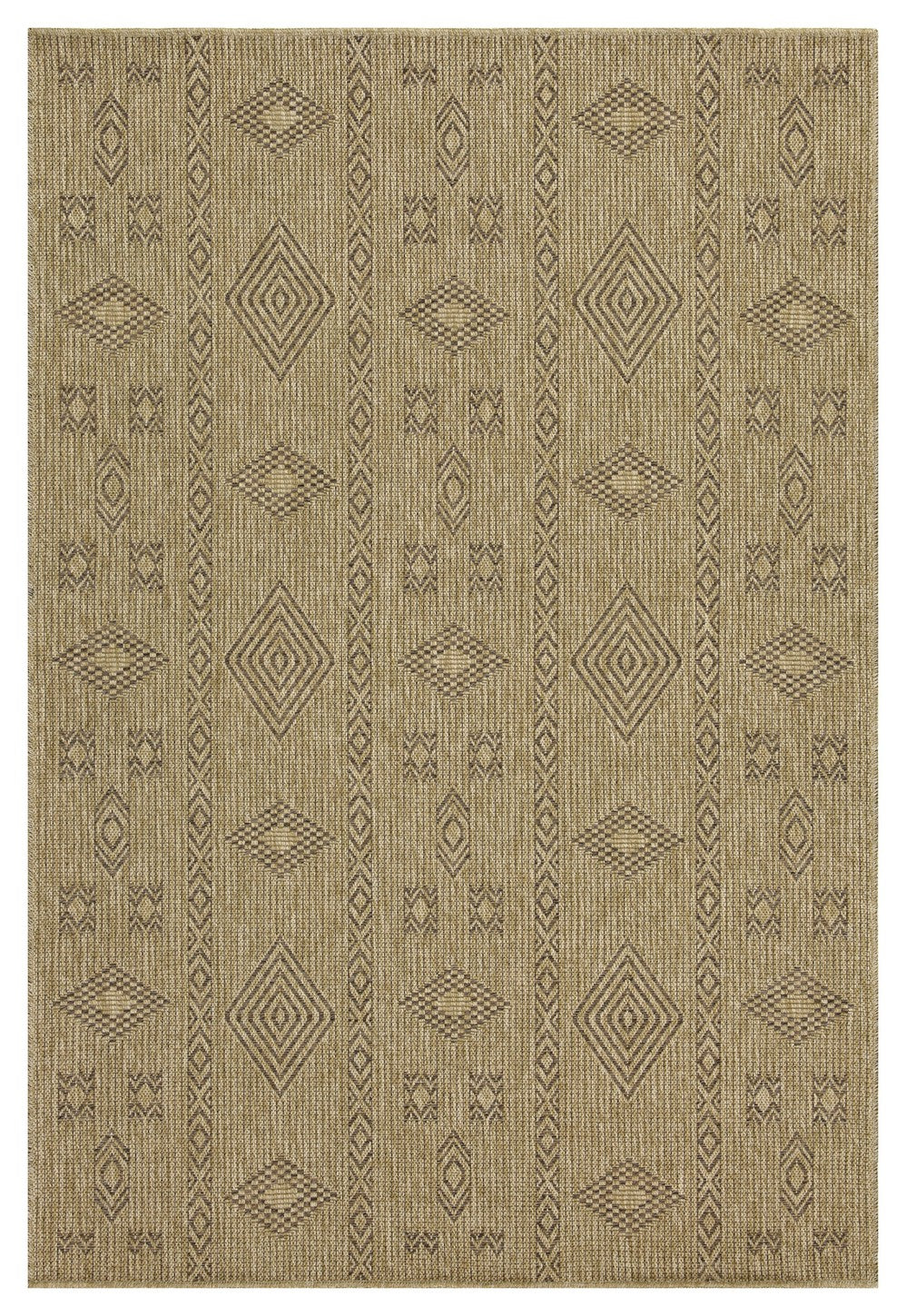 Durable mocha area rug with natural flatweave and geometric diamond pattern by HouseOfZazla on Tampa Home & Garden Store