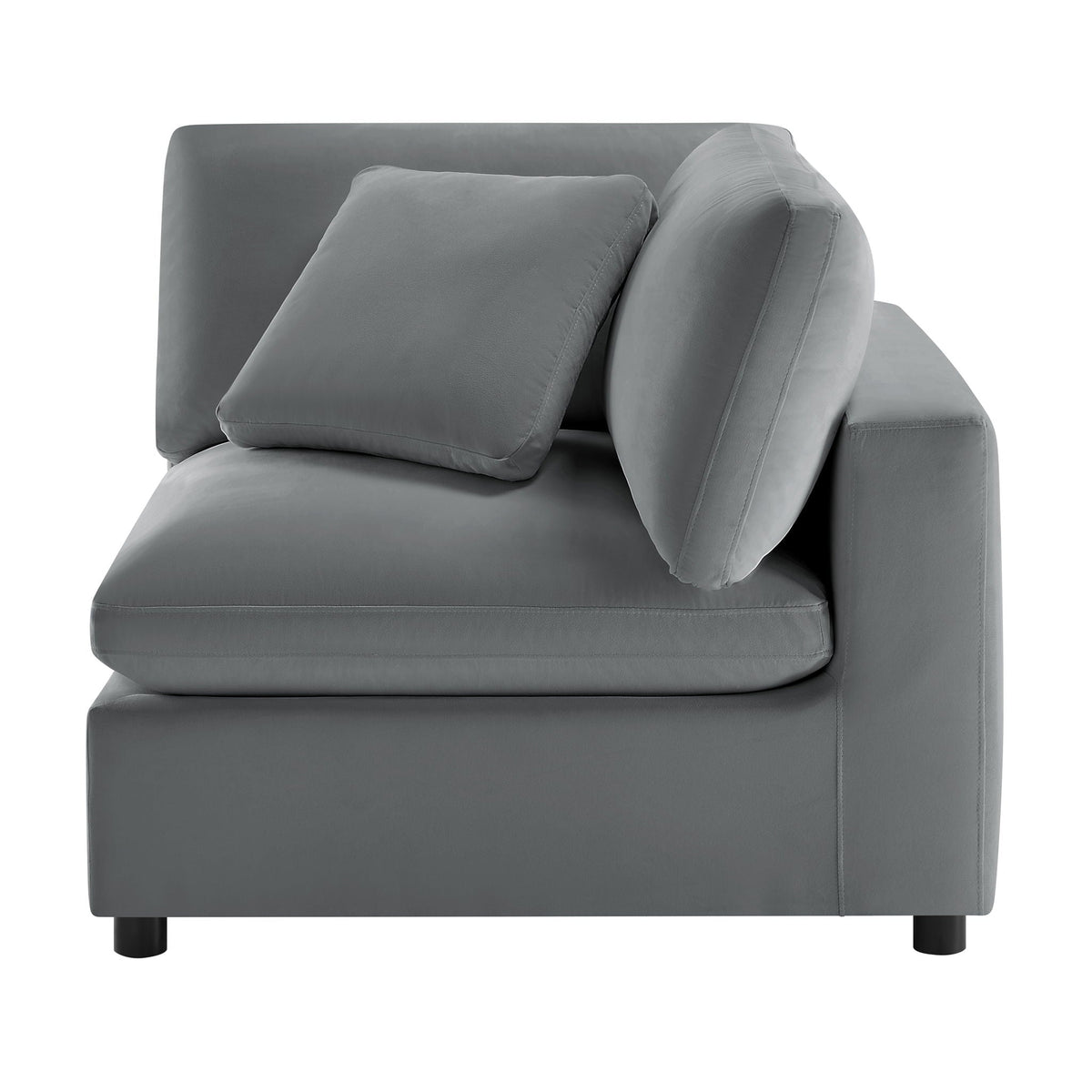 Corner Wedge Chair with Down Blend Cushion in dark gray by HouseOfZazla corner guards on Tampa Home & Garden Store