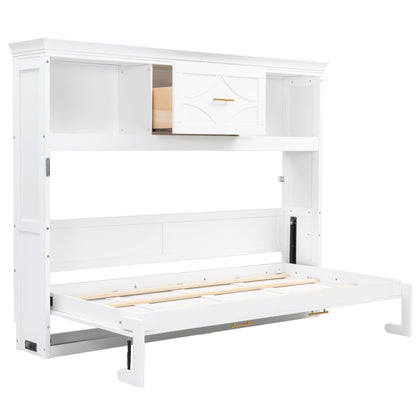 Twin Murphy Bed and Drawer with Charging Station