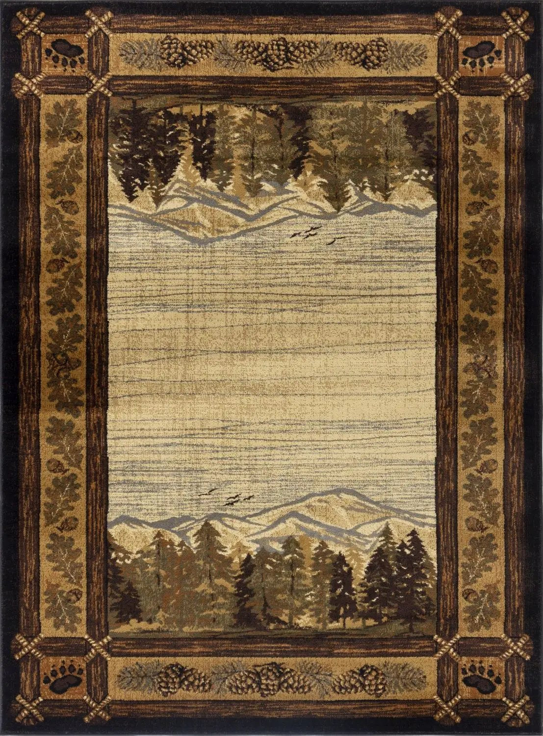 Nature's Nest Lodge Area Rug in Earth Tones