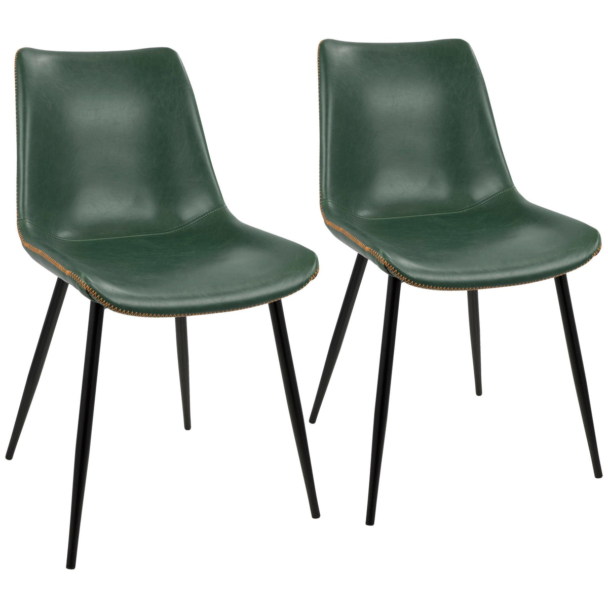 Contemporary dining chair set with vintage dark green upholstery, 2 chairs on Tampa Home & Garden Store
