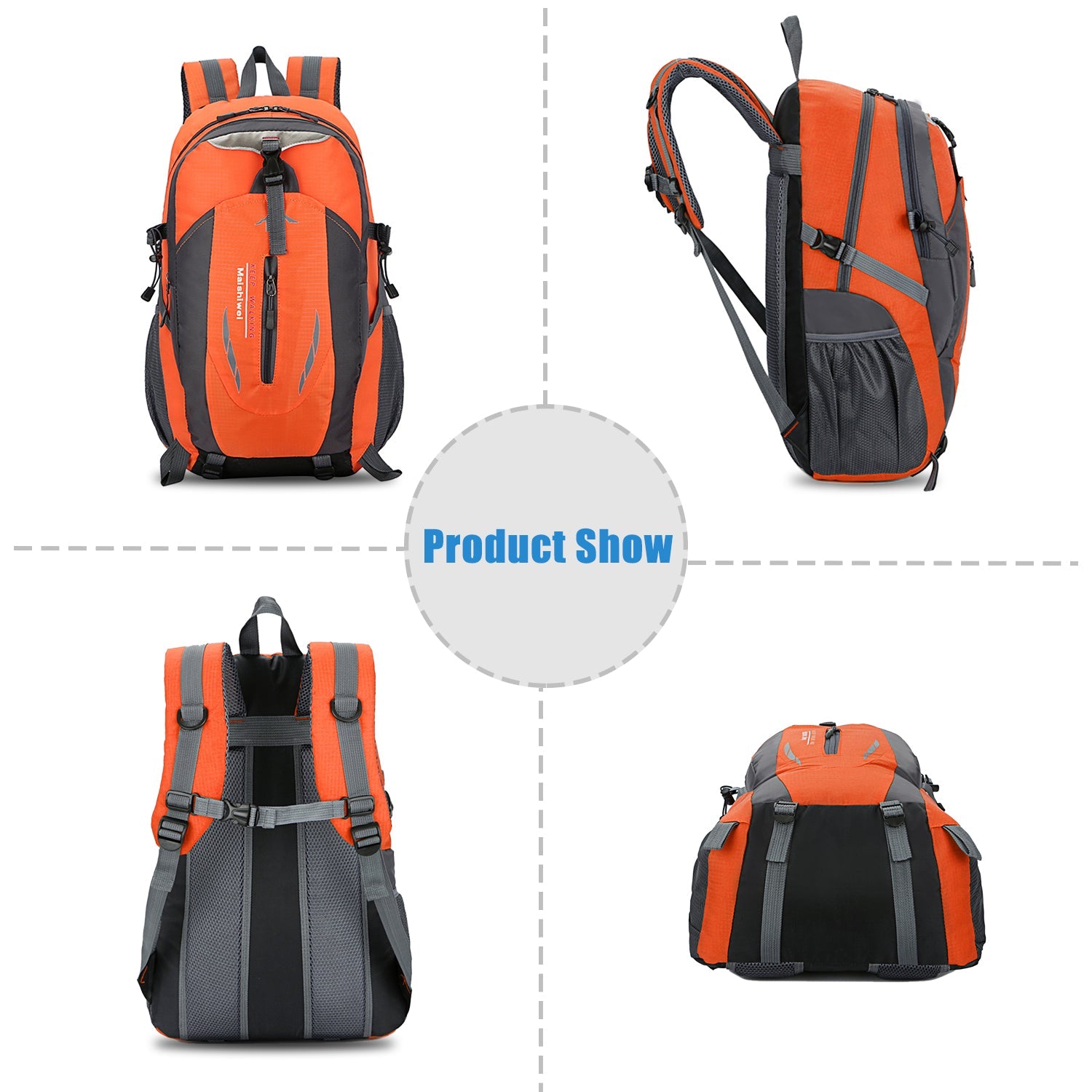 GemGear 36L outdoor waterproof hiking backpack orange gray daypack for travel on Tampa Home & Garden Store