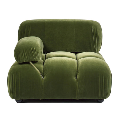 Bubble modular lounge arm chair by HouseOfZazla in green velvet with eucalyptus frame on Tampa Home & Garden Store