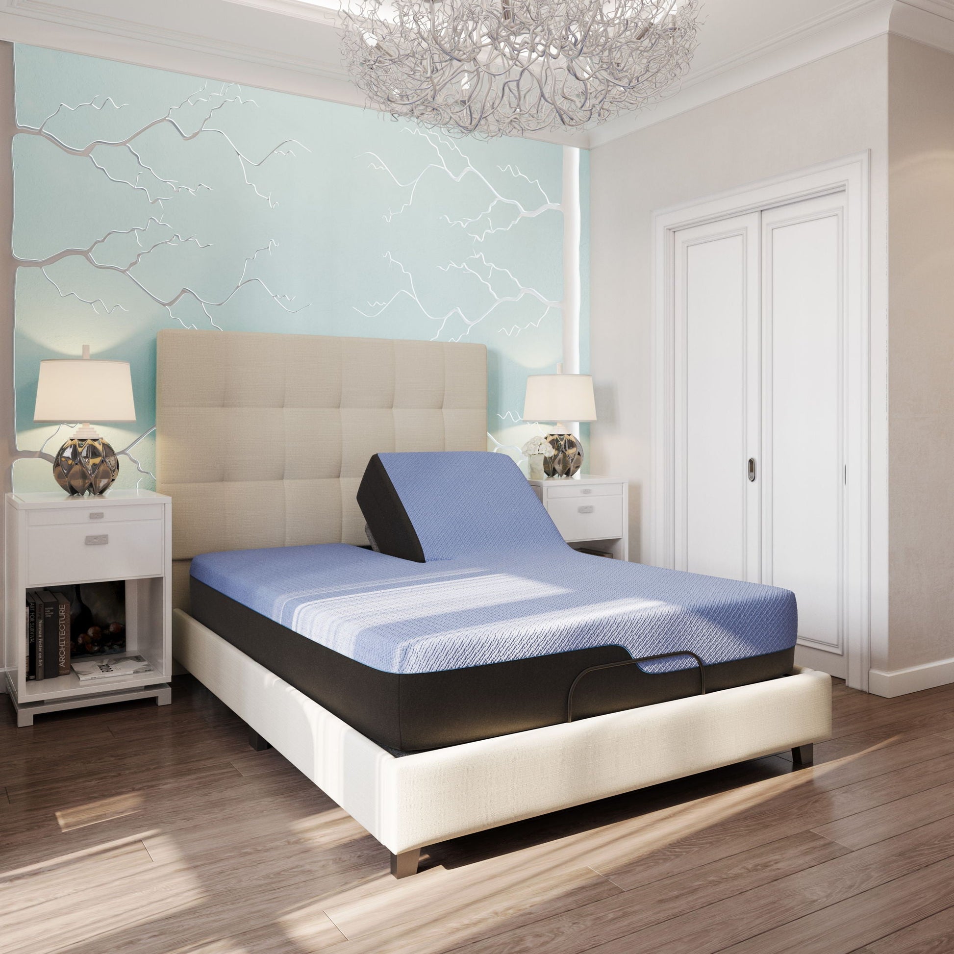 12in Refresh Flex Head Hybrid Mattress with memory foam, coils and GelCare cooling blue cover on Tampa Home & Garden Store