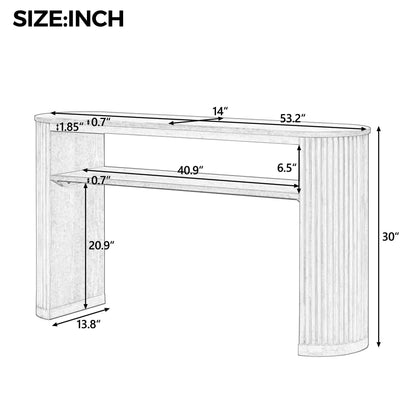 Console Table With Fluted Legs and Open Shelf