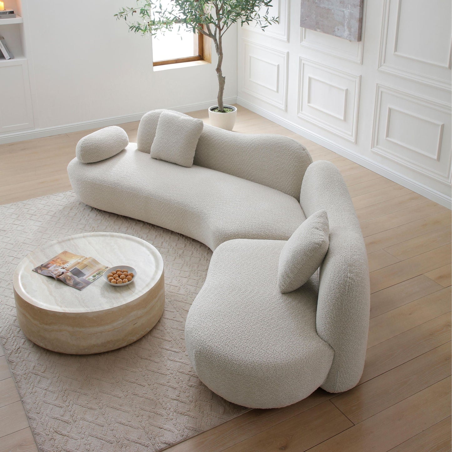 Modern Curved Modular Sofa Set for a Living Room