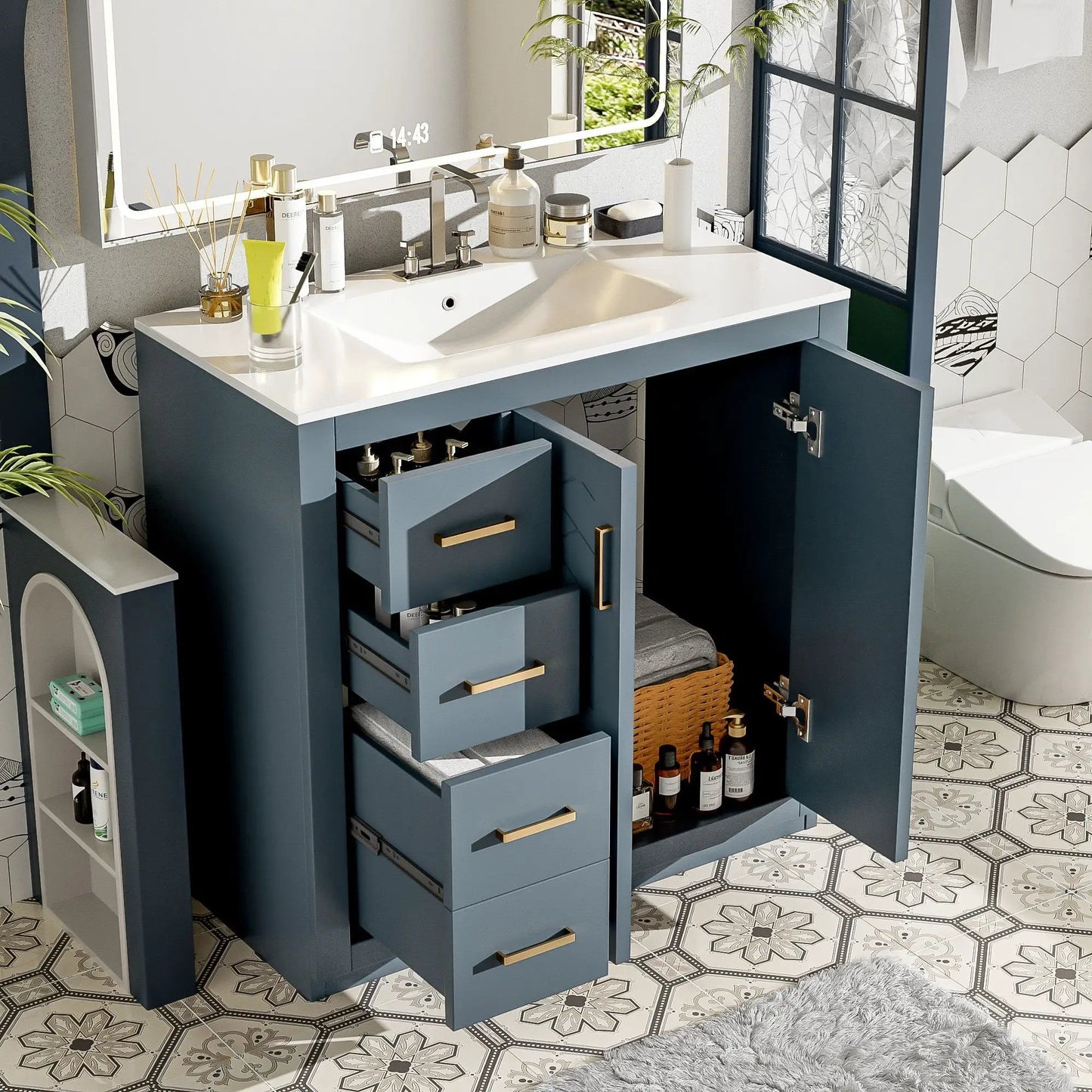 Bathroom Vanity With Sink and Storage Cabinet