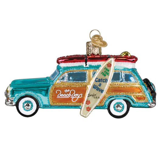 The Beach Boys Surfin Woody Glass Ornament - Tampa Home & Garden Store