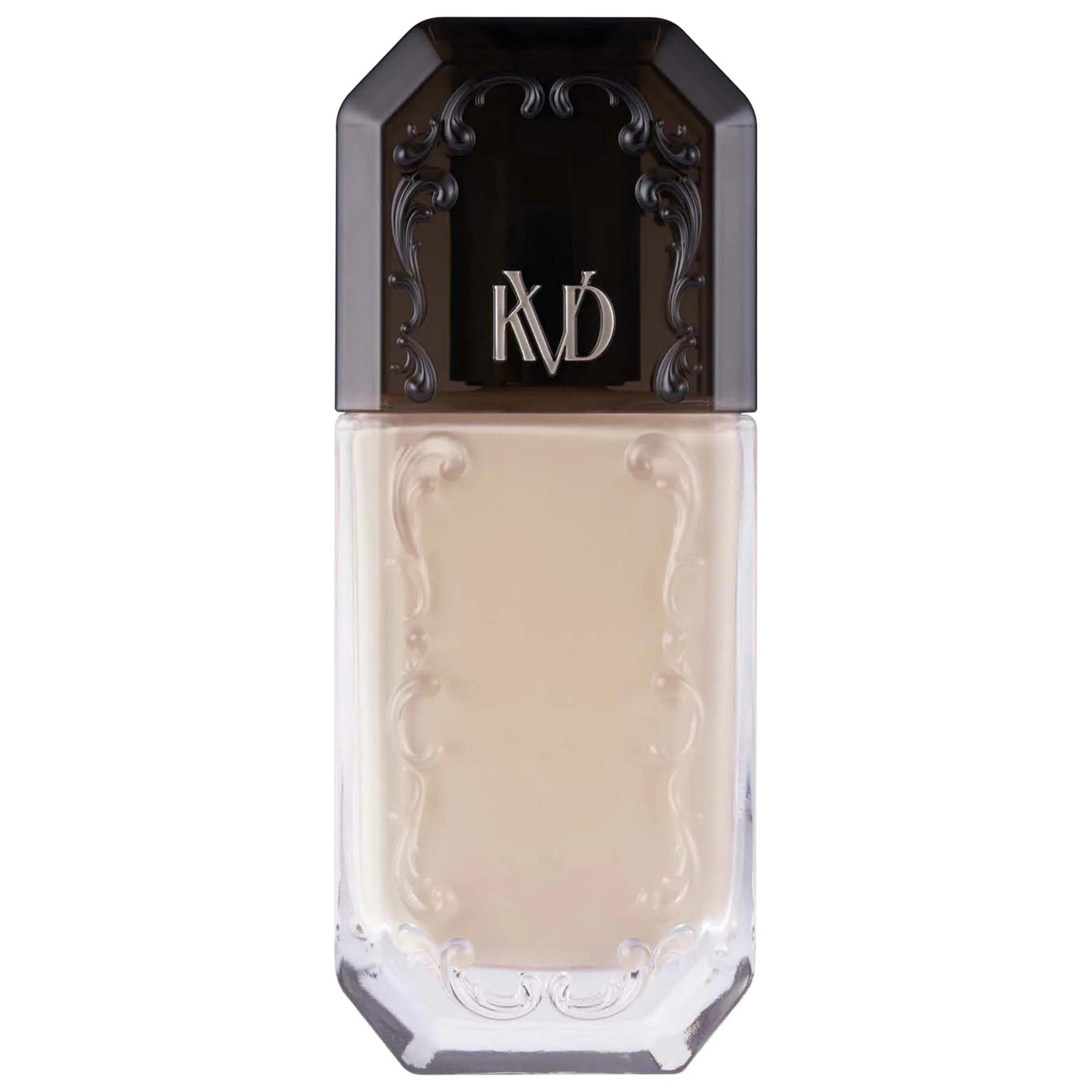 Foundation Good Apple Full Coverage Serum beige liquid in clear bottle with cap KD logo on Tampa Home & Garden Store