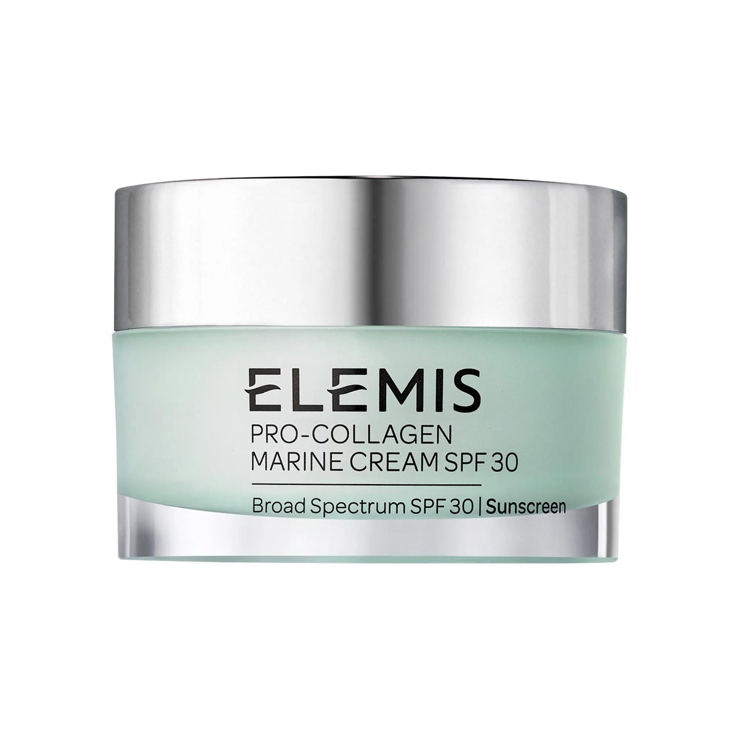 ELEMIS Pro-Collagen Marine Cream SPF 30 jar with mint green bottle and silver lid on Tampa Home & Garden Store