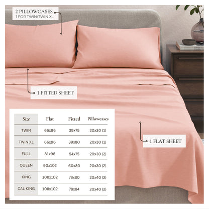 Heathered Jersey and Cotton Blend Bed Sheets