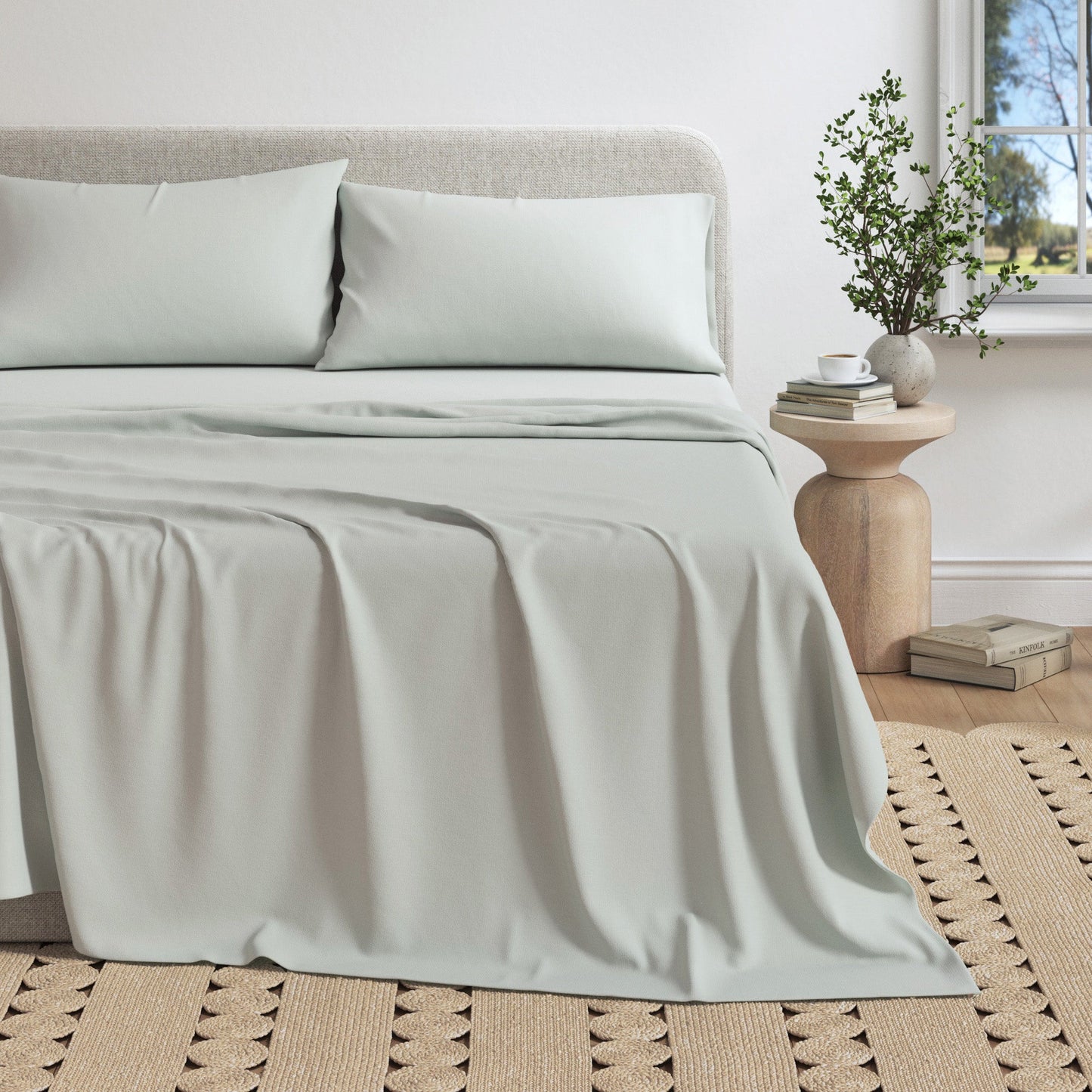 Heathered Jersey and Cotton Blend Bed Sheets