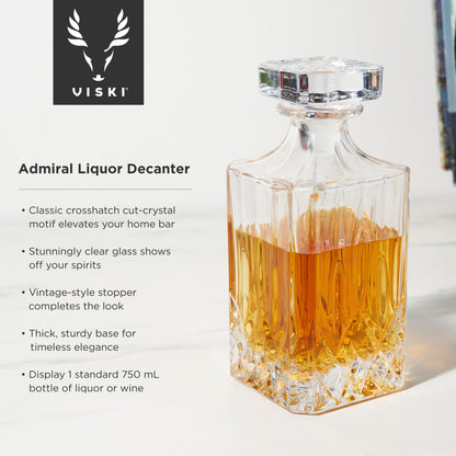 Admiral Clear Glass Decanter for Wine or Spirits