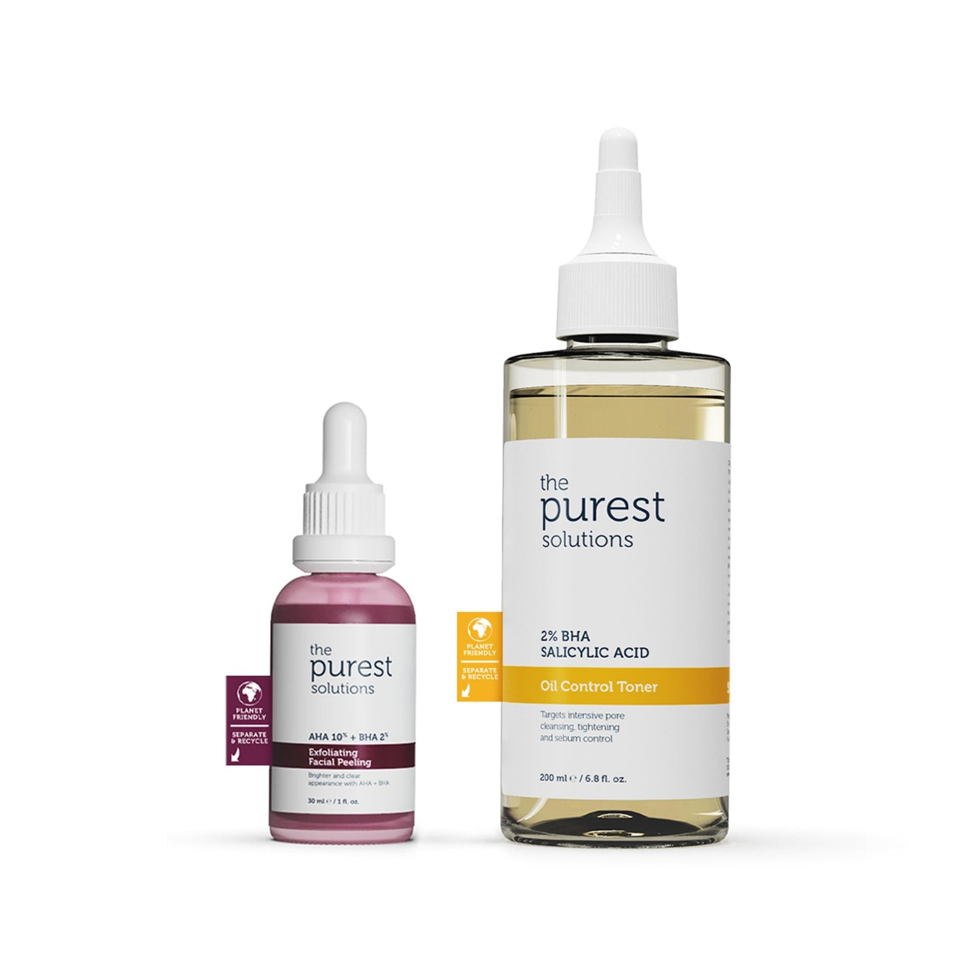Exfoliator set two bottles The Purest Solutions BHA toner with salicylic acid and pink peeling on Tampa Home & Garden Store