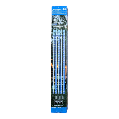 Meteor Lighting 480 LED blue shooting star 10-piece set for outdoor and indoor use on Tampa Home & Garden Store