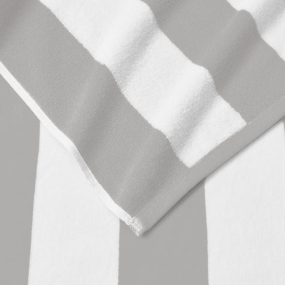 Cotton And Velour Cabana Stripe Beach Towel