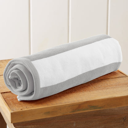 Cotton And Velour Cabana Stripe Beach Towel