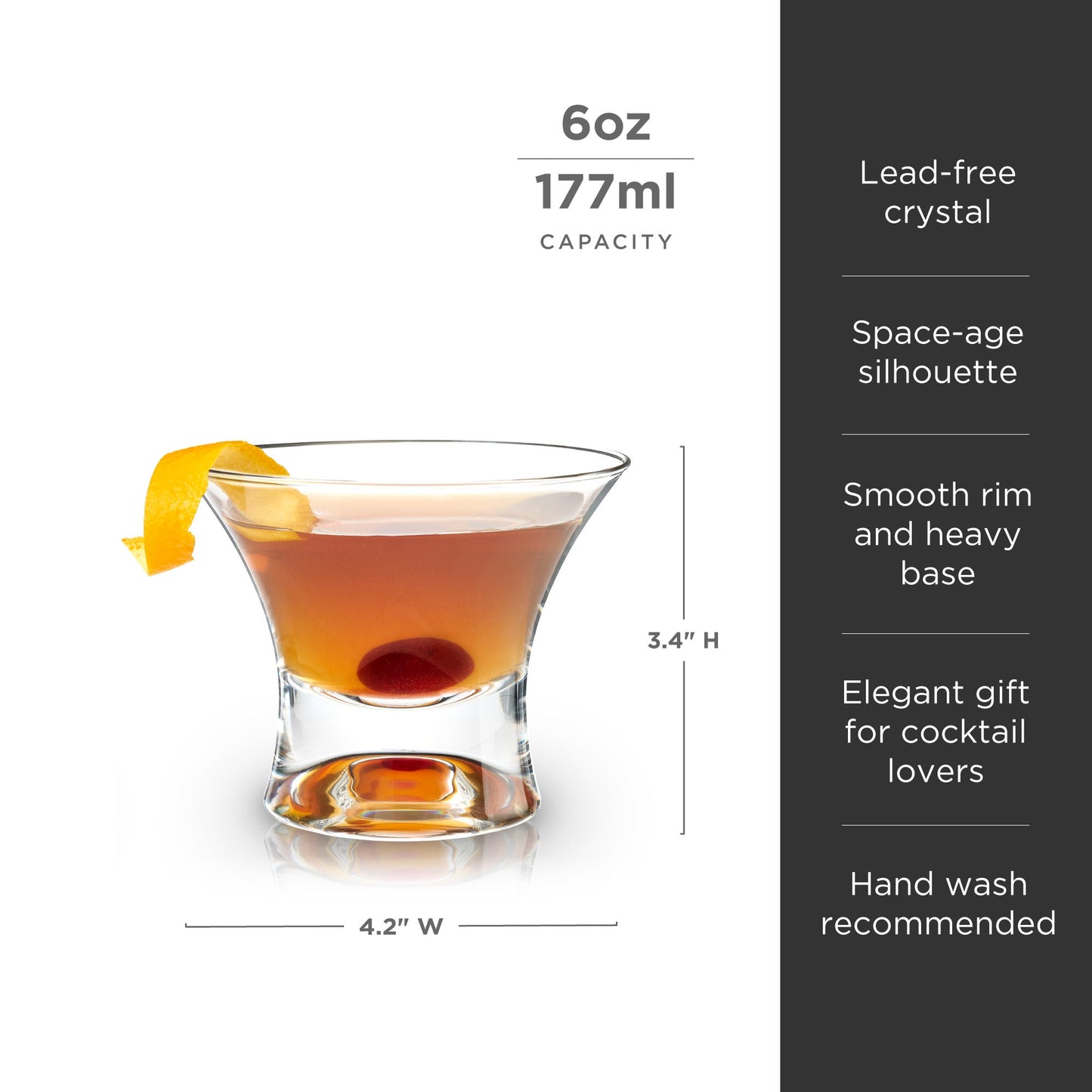 Stemless Crystal Manhattan Glasses Set of Two