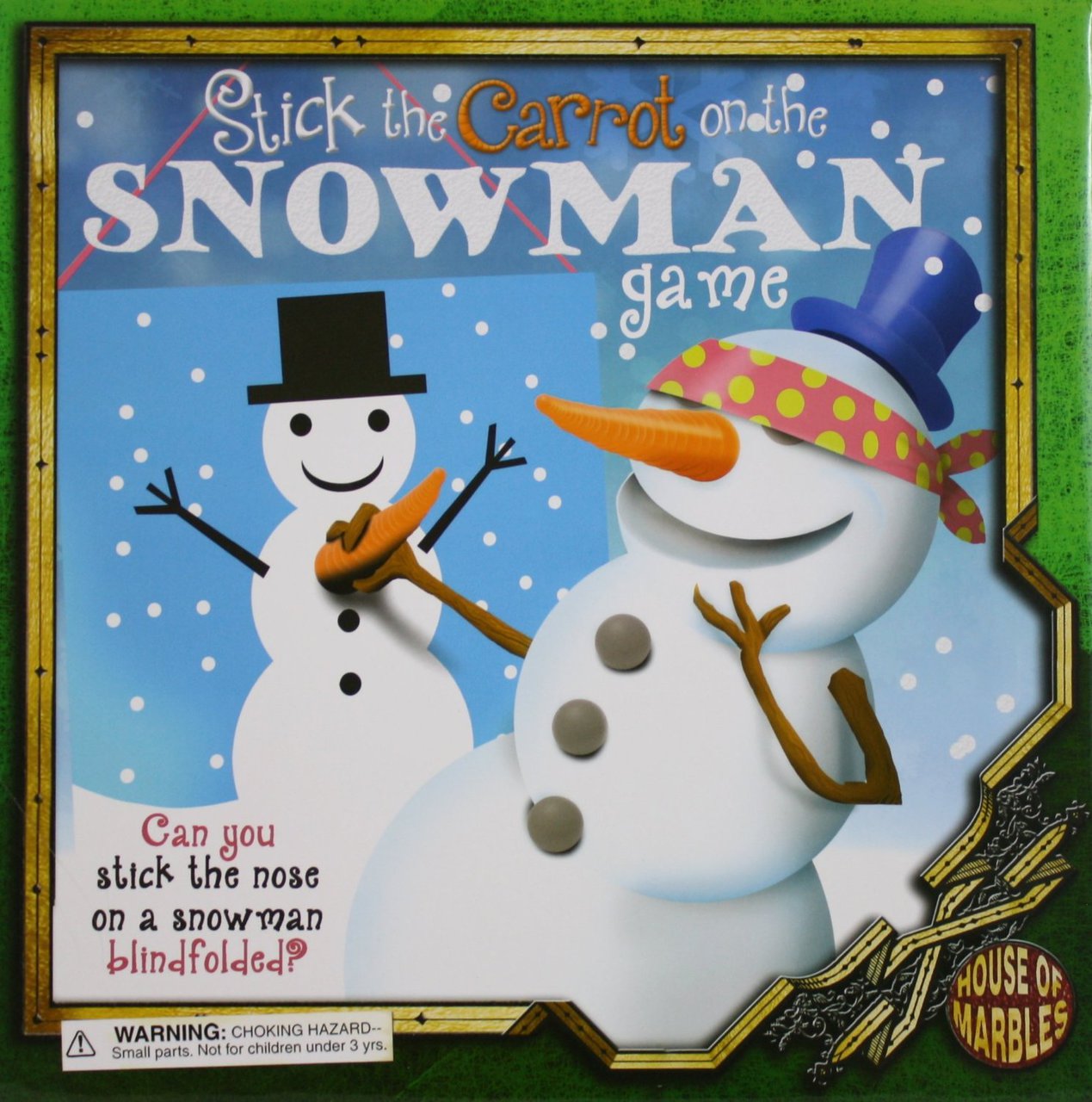 Juego navideño de House of Marbles: ¡Pega la zanahoria al muñeco de nieve!