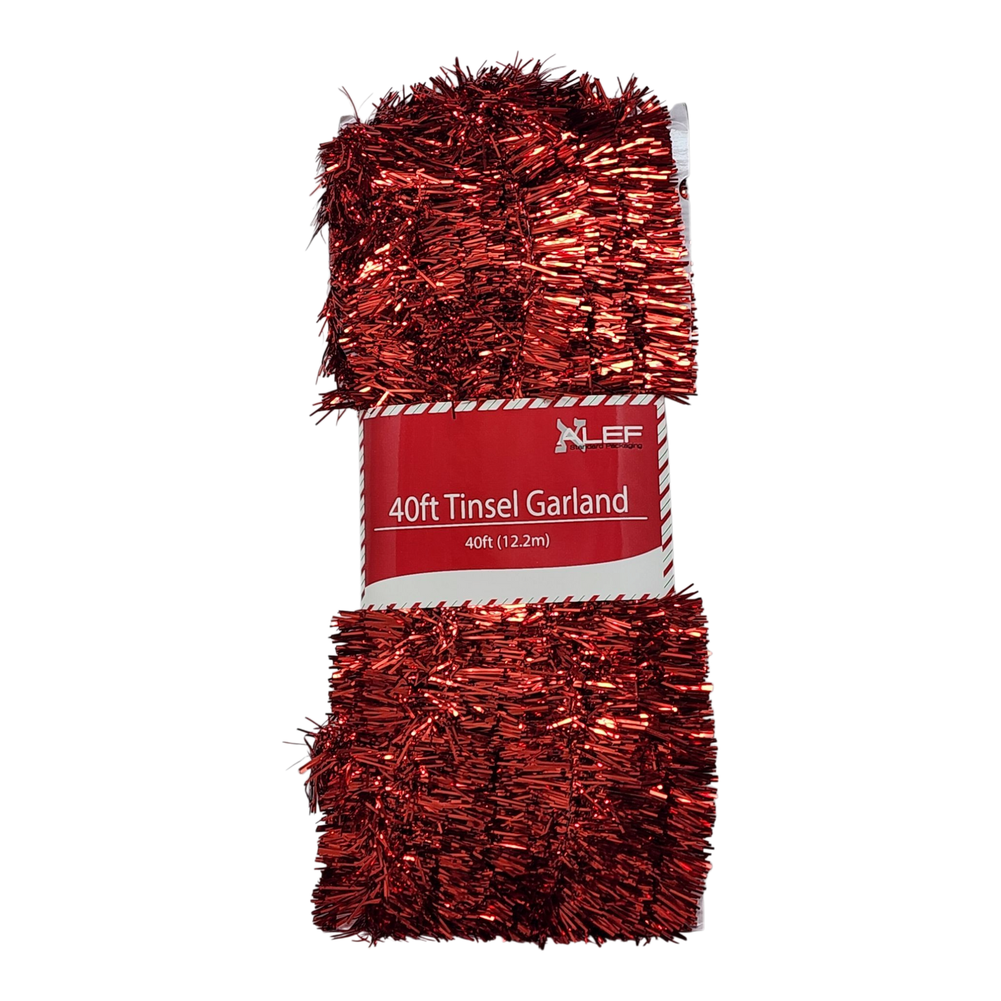 40 Feet Metallic Tinsel Garland - Red