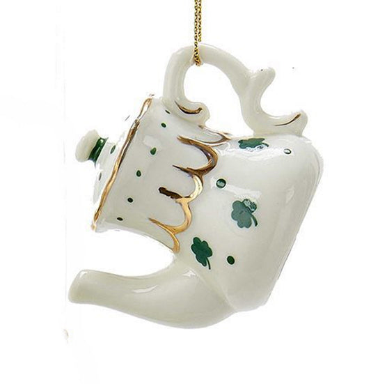 Porcelain Irish Tea Ornament - Teapot Gold Middle - Tampa Home & Garden Store