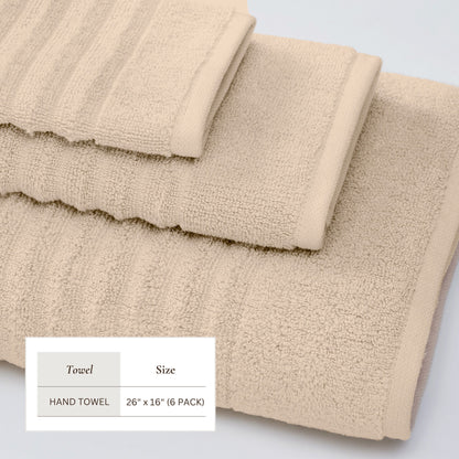 Luxury Combed Cotton and Ribbed Bath Towels