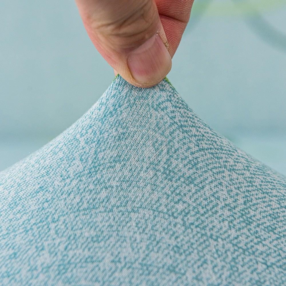 Elastic floral blue sofa cover stretch fabric fits 1–4 seat sofas with separate cushion covers on Tampa Home & Garden Store