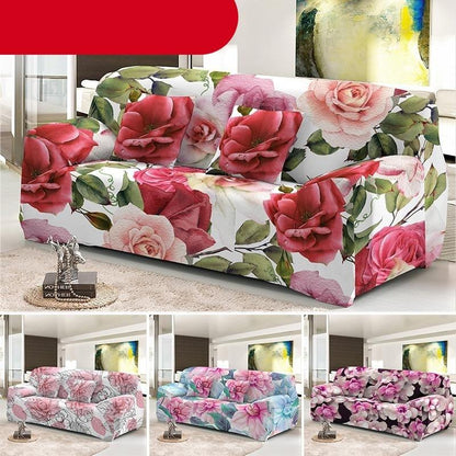 Stevvex floral elastic sofa cover for 1–4 seat couches with cushion covers, washable 4 styles on Tampa Home & Garden Store