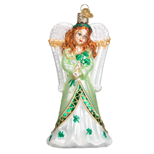 Irish Angel Glass Blown Ornament - Tampa Home & Garden Store