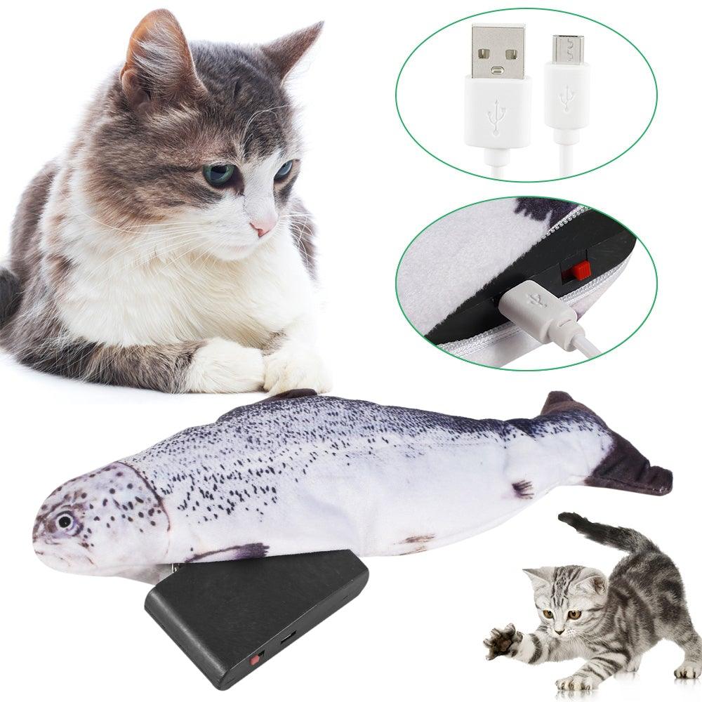 Stevvex electric cat toy 3D fish USB charging plush moving fish for cats on Tampa Home & Garden Store