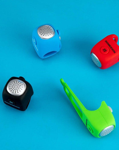 Bicycle bell set of 4 by Stevvex with silica gel shells blue red black green 90dB rainproof on Tampa Home & Garden Store
