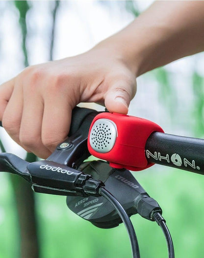 Stevvex cycling bell 90dB red silica gel shell on bicycle handlebar with rainproof design on Tampa Home & Garden Store