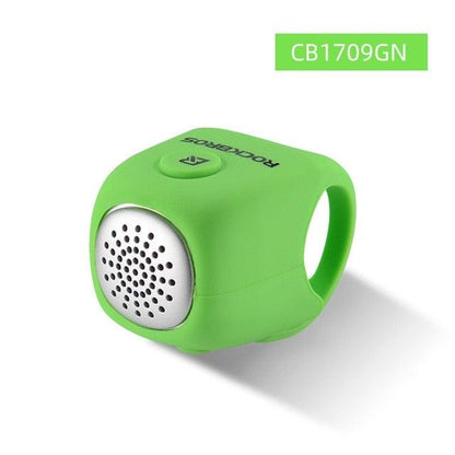 Stevvex lime green electric cycling bell with silicone shell and metal grille, 90 dB rainproof, on Tampa Home & Garden Store