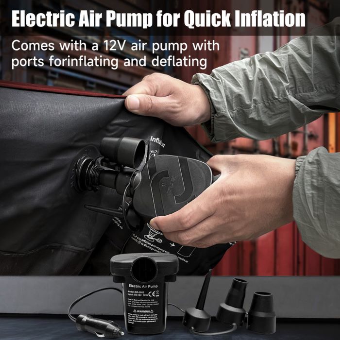 Truck bed air mattress by Dikasun Outdoor red 5.5-6.5ft with 12V electric pump inflator kit on Tampa Home & Garden Store