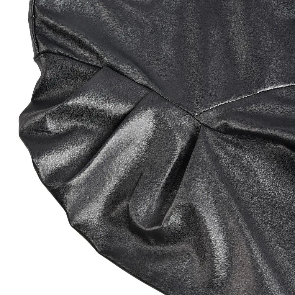 Stevvex women's PU leather jacket long-sleeve black knot detail on Tampa Home & Garden Store