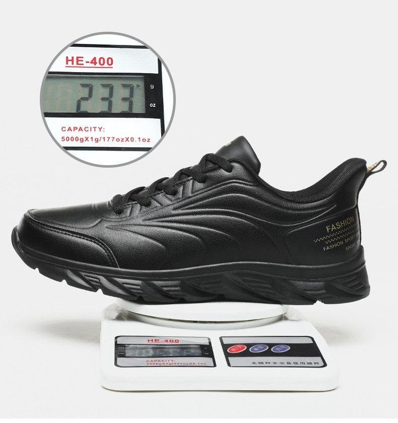 Stevvex men's black winter waterproof sneakers with non-slip sole on Tampa Home & Garden Store