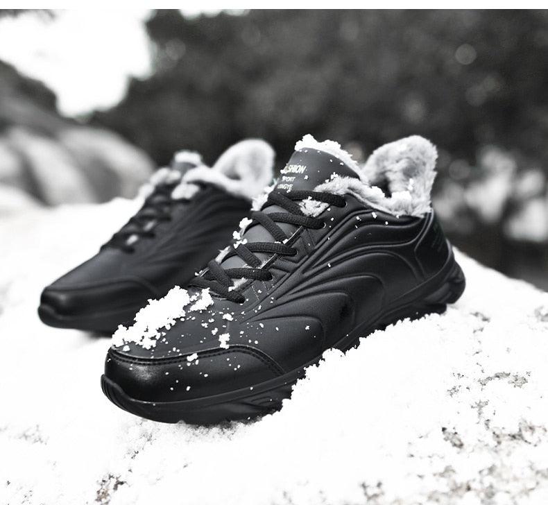 Stevvex black winter waterproof snow boots with plush fur lining and non-slip rubber sole on Tampa Home & Garden Store