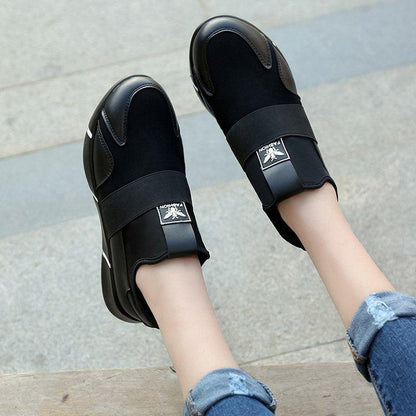 Stevvex women's black sneakers with breathable mesh and Velcro strap casual shoes on Tampa Home & Garden Store