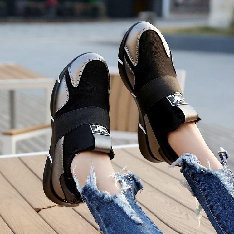 Stevvex black gray women sneakers ST85SH5478SED with Velcro strap and breathable mesh upper on Tampa Home & Garden Store