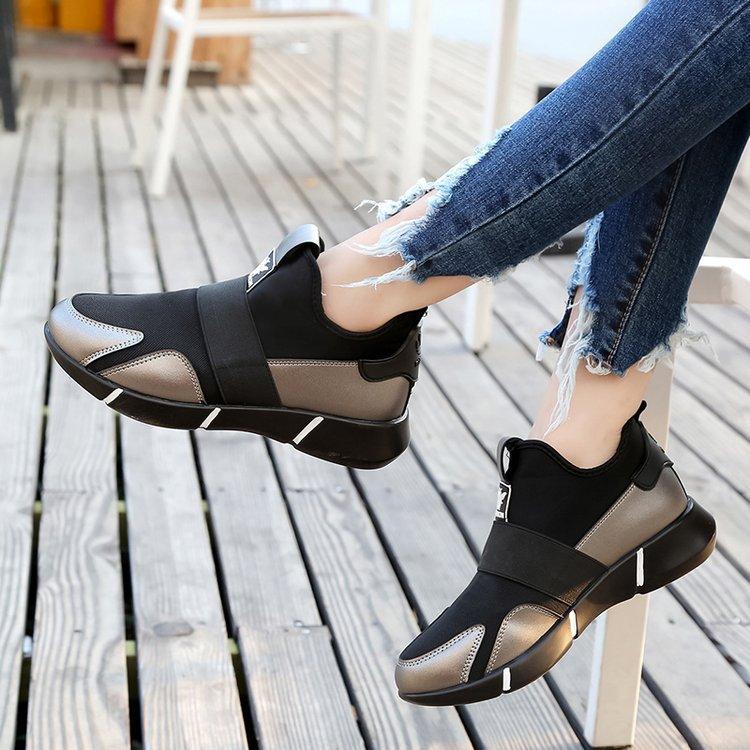Sneakers Stevvex black taupe mesh pair with strap breathable walking shoes on Tampa Home & Garden Store