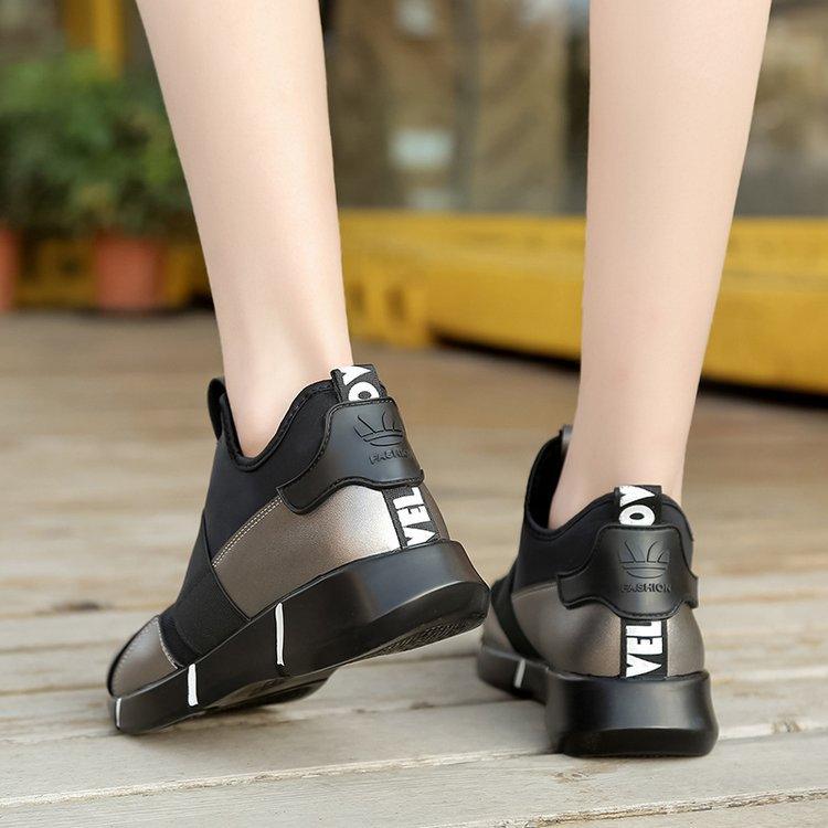 Stevvex women's black sneakers with metallic panels, breathable mesh and vulcanized sole on Tampa Home & Garden Store