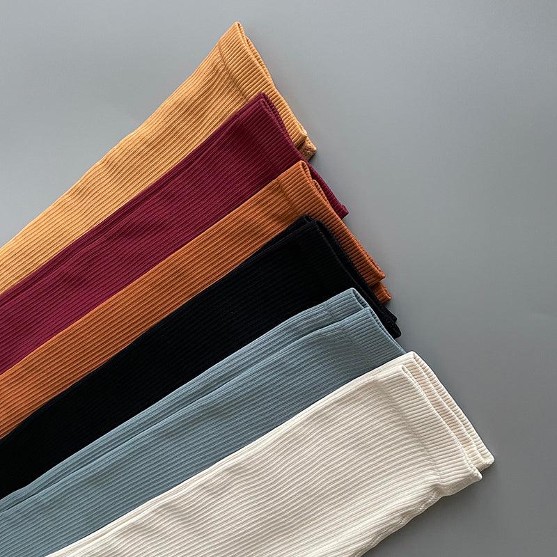 Stevvex seamless high waisted blue yoga leggings with ribbed fabric; color variety shown on Tampa Home & Garden Store