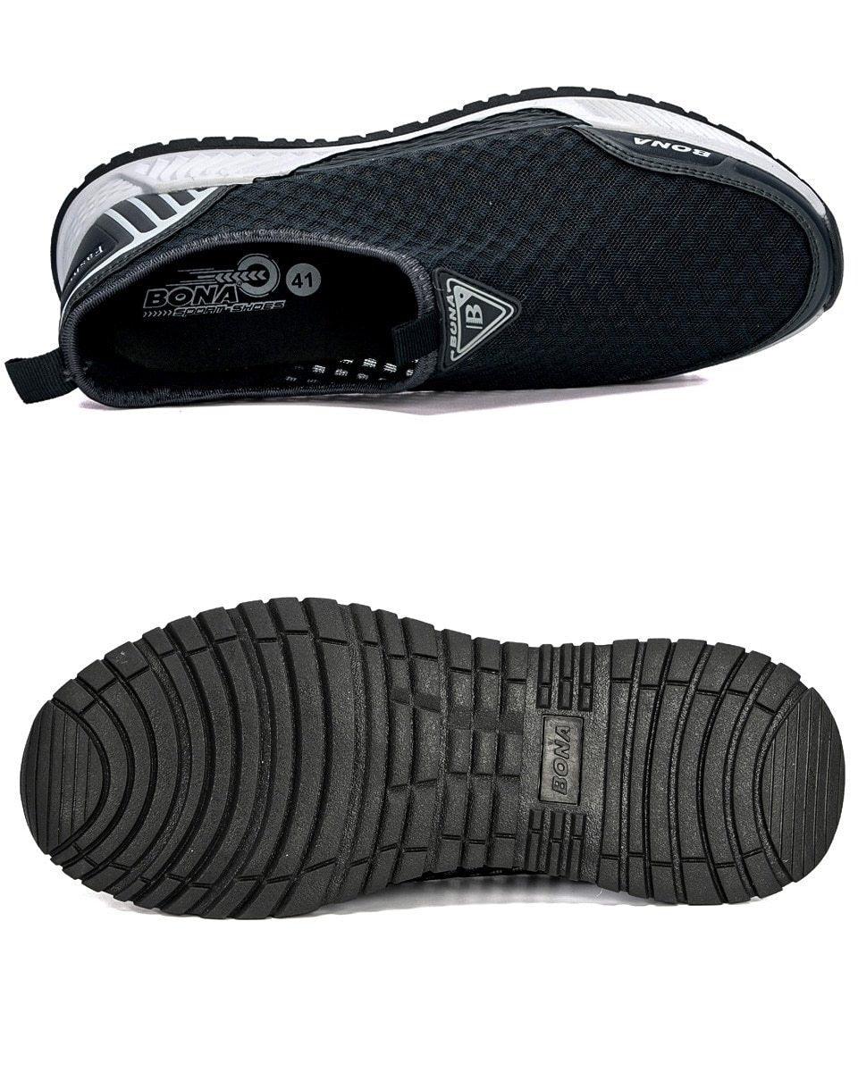 Stevvex black breathable mesh sneakers slip-on casual walking shoes with rugged outsole topview on Tampa Home & Garden Store
