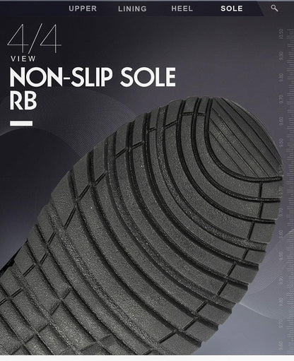 Stevvex sneakers close-up of black non-slip rubber sole with deep grooves on Tampa Home & Garden Store