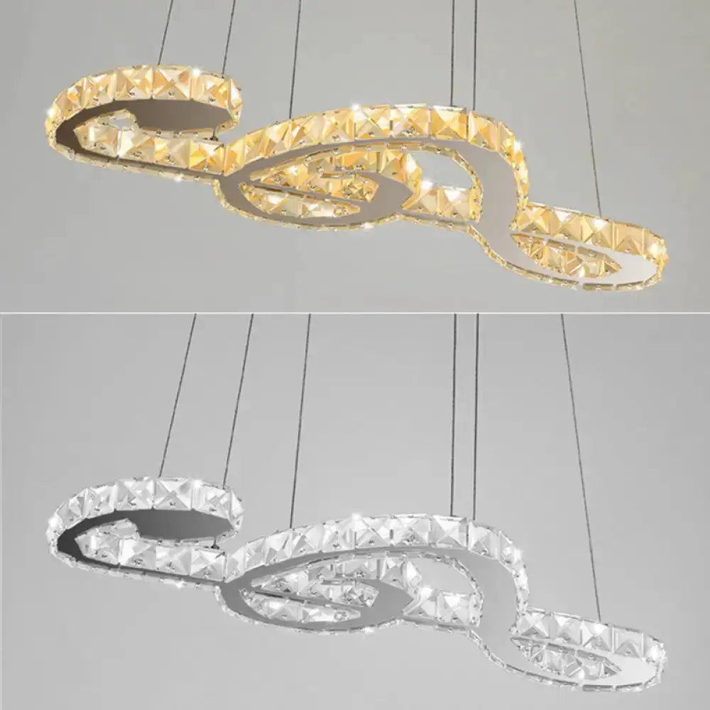 Elegant crystal musical note pendant light chandelier by Decorbites in gold and clear on Tampa Home & Garden Store